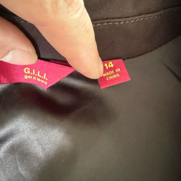 G.I.L.I. GILI Ponte Faux Leather Open Front Vest Espresso 14 - Picture 7 of 8